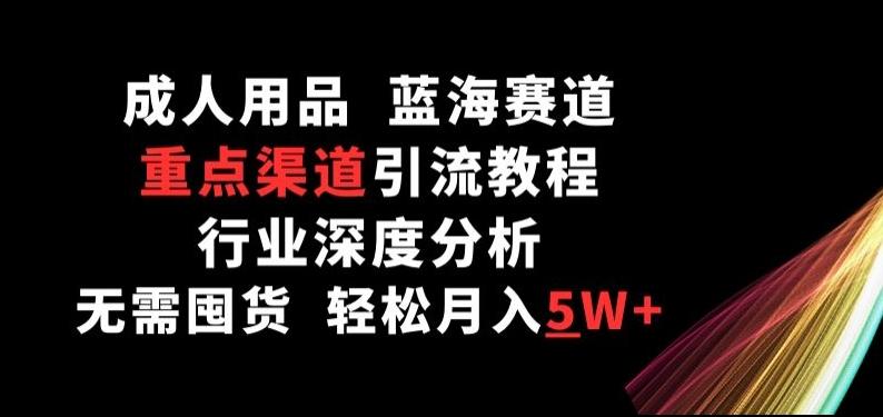 成人用品，蓝海赛道，重点渠道引流教程，行业深度分析，无需囤货，轻松月入5W+【揭秘】-89网创
