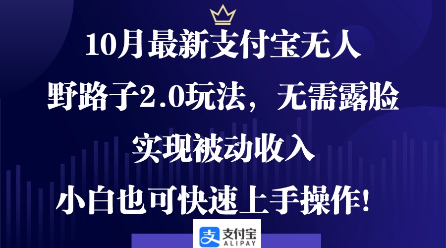 10月最新支付宝无人野路子2.0玩法，无需露脸，实现被动收入，小白也可…-89网创