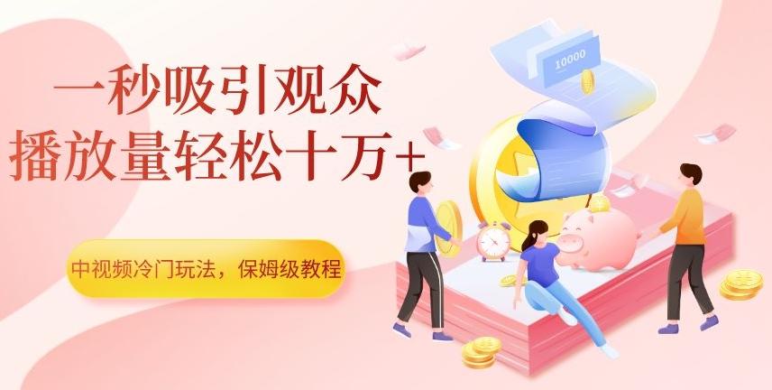 中视频冷门玩法，一秒吸引观众，播放量轻松十万+，保姆级教程【揭秘】-89网创