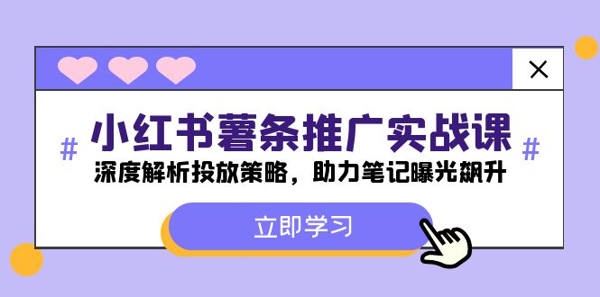 小红书-薯条推广实战课：深度解析投放策略，助力笔记曝光飙升-89网创