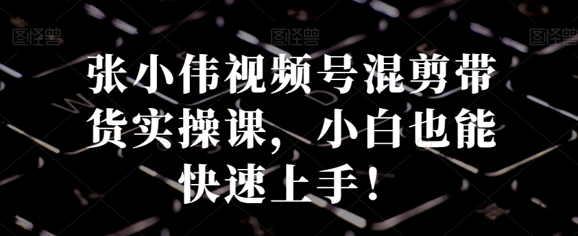 张小伟视频号混剪带货实操课，小白也能快速上手！-89网创
