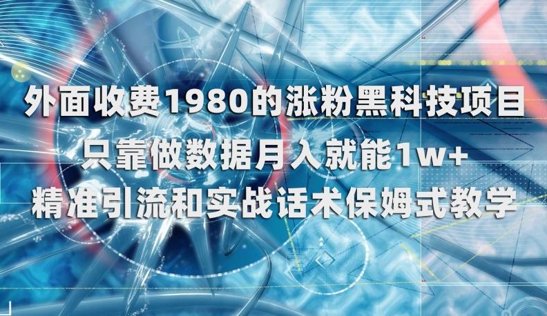外面收费1980的涨粉黑科技项目，只靠做数据月入就能1w+【揭秘】-89网创