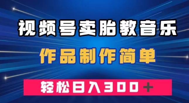 视频号卖胎教音乐，作品制作简单，一单49，轻松日入300＋-89网创
