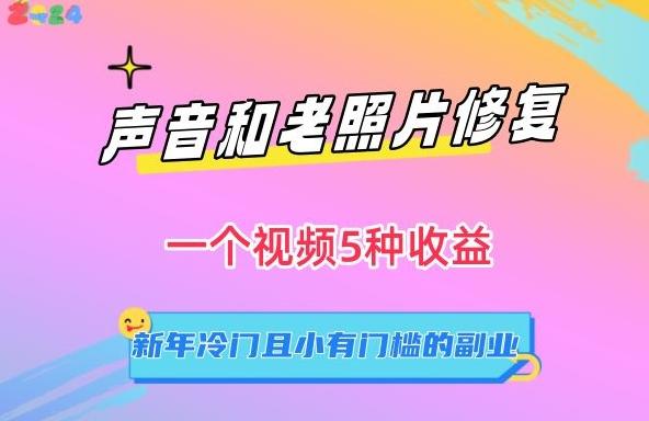 声音和老照片修复，一个视频5种收益，新年冷门且小有门槛的副业【揭秘】-89网创