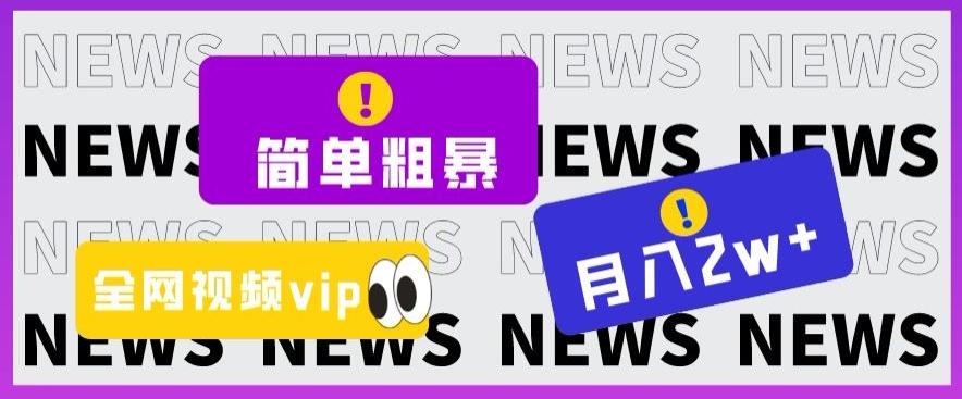 简单粗暴零成本，高回报，全网视频VIP掘金项目，月入2万＋【揭秘】-89网创