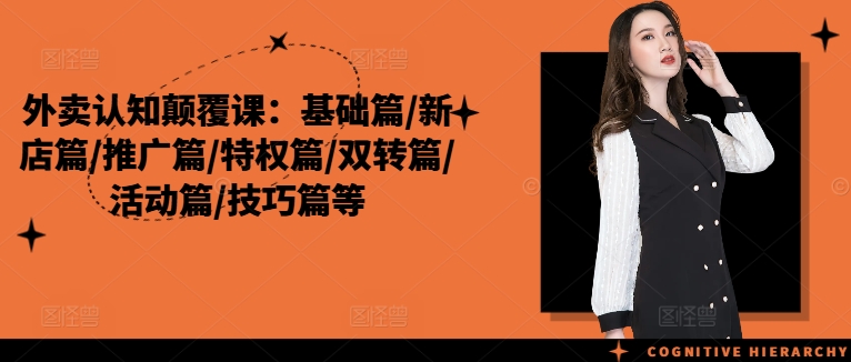 外卖认知颠覆课：基础篇/新店篇/推广篇/特权篇/双转篇/活动篇/技巧篇等-89网创