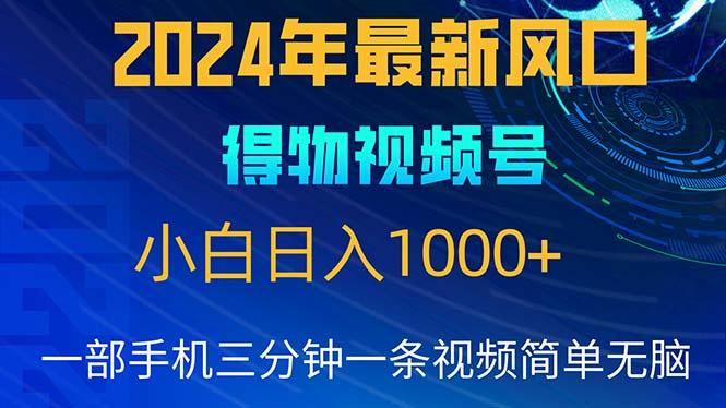 2024年5月最新蓝海项目，小白无脑操作，轻松上手，日入1000+-89网创