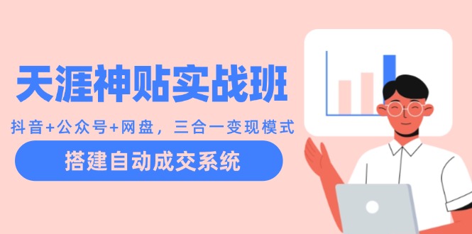 天涯神贴实战班：抖音+公众号+网盘，三合一变现模式，搭建自动成交系统-89网创