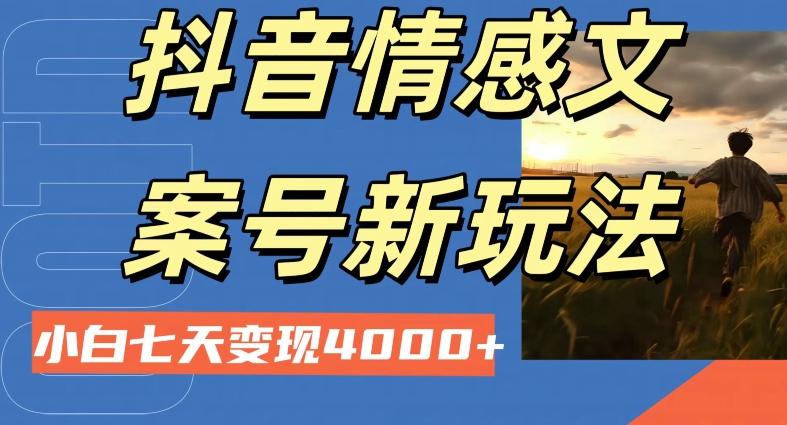 抖音情感文案小白七天变现4000+详细课程-89网创