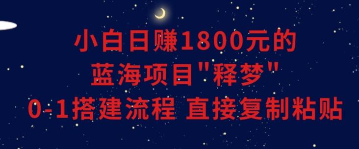 小白能日赚1800元的蓝海项目”释梦”0-1搭建流程可直接复制粘贴长期做【揭秘】-89网创