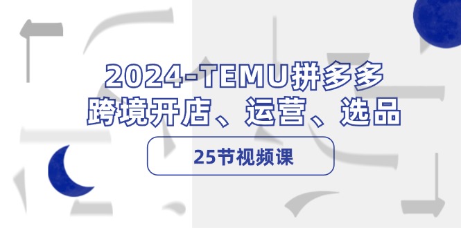 2024-TEMU拼多多·跨境开店、运营、选品(25节视频课-89网创
