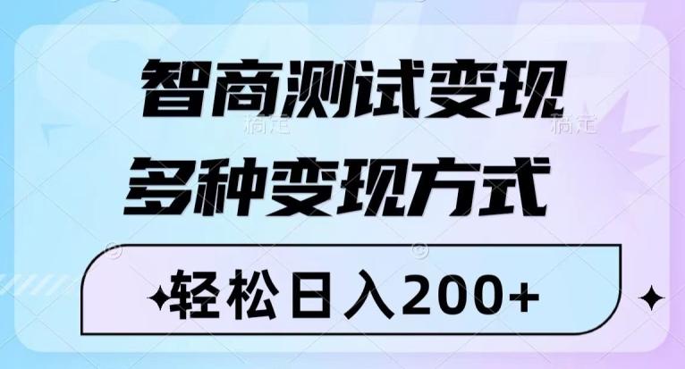 智商测试变现，轻松日入200+，几分钟一个视频，多种变现方式-89网创