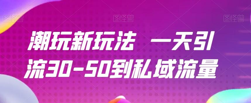 潮玩新玩法一天引流30-50到私域流量-89网创