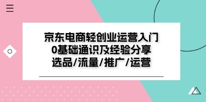 京东电商-轻创业运营入门0基础通识及经验分享：选品/流量/推广/运营-89网创