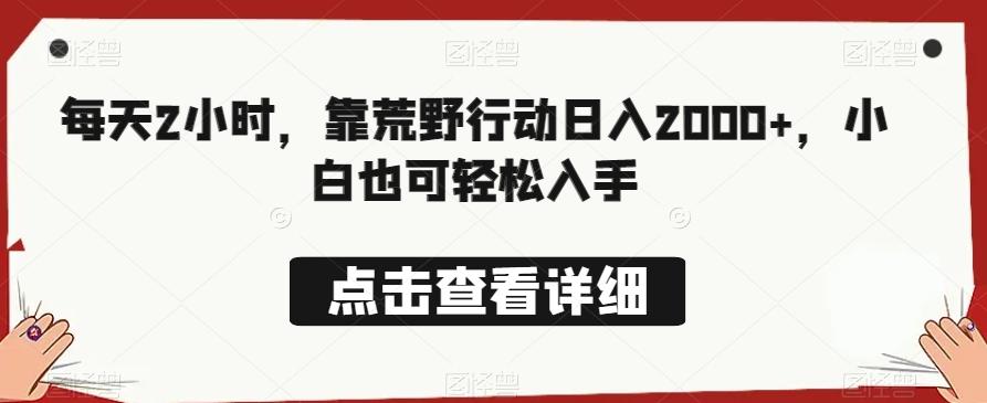 每天2小时，靠荒野行动日入2000+，小白也可轻松入手-89网创