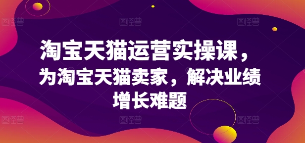 淘宝天猫运营实操课，为淘宝天猫卖家，解决业绩增长难题-89网创