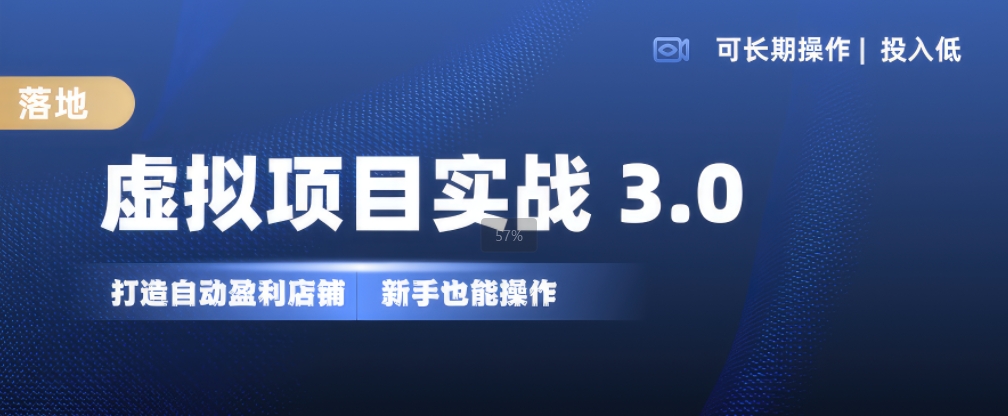 虚拟项目实战3.0，打造自动盈利店铺，可长期操作投入低，新手也能操作-89网创
