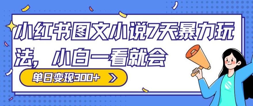 小红书图文小说7天暴力玩法，小白一看就会，单日变现300+-89网创