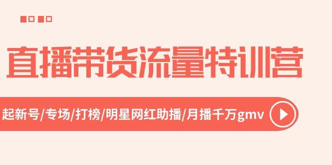直播带货流量特训营，起新号-专场-打榜-明星网红助播 月播千万gmv(52节-89网创