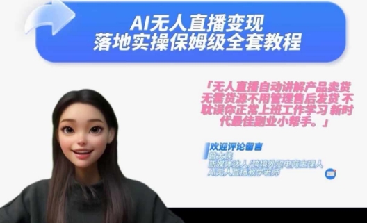 Ai无人直播变现实操课，保姆级全套教程，2024年带你和我一样实现财富倍增-89网创