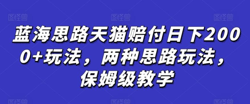 蓝海思路天猫赔付日下2000+玩法，两种思路玩法，保姆级教学【仅揭秘】-89网创