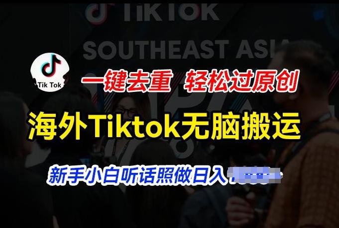 海外Tiktok短视频无脑搬运，一键去重轻松过原创，新手小白听话照做日入几张【揭秘】-89网创