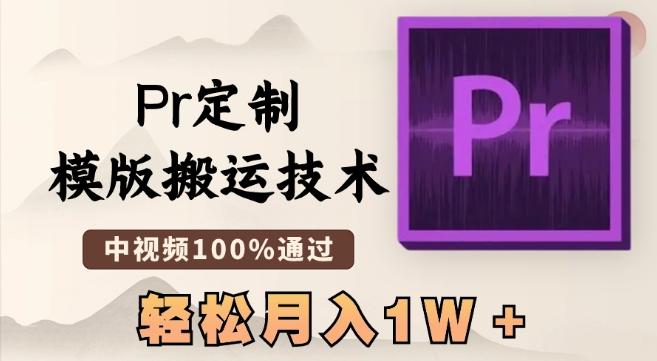 最新Pr定制模版搬运技术，中视频100%通过，几分钟一条视频，轻松月入1W＋【揭秘】-89网创