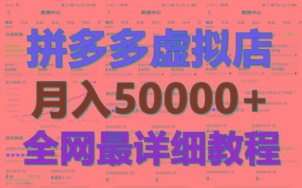 拼多多虚拟电商训练营月入50000+你也行，暴利稳定长久，副业首选-89网创