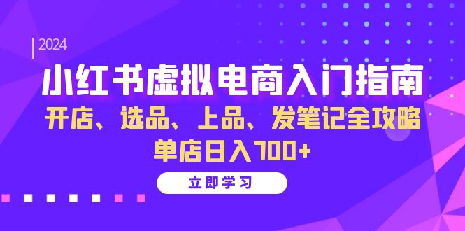 小红书虚拟电商入门指南：开店、选品、上品、发笔记全攻略 单店日入700+(更新)-89网创