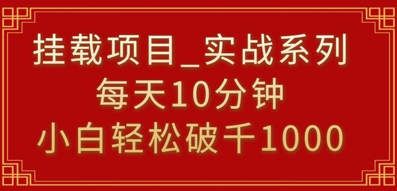 挂载项目，小白轻松破1000，每天10分钟，实战系列保姆级教程【揭秘】-89网创