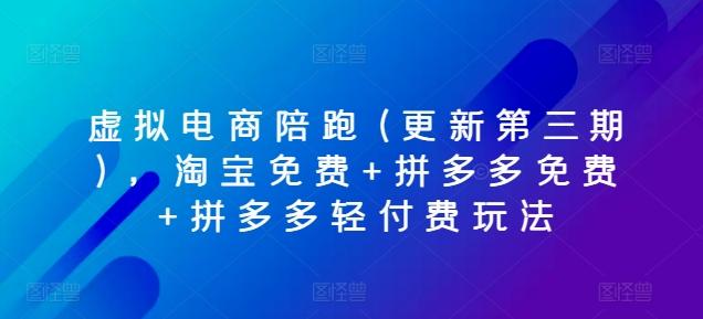 虚拟电商陪跑(更新第三期)，淘宝免费+拼多多免费+拼多多轻付费玩法-89网创