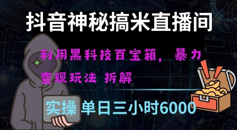 抖音神秘直播间黑科技日入四位数及格暴力项目全方位解读【揭秘】-89网创