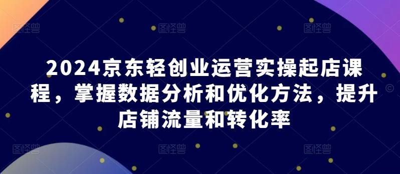 2024京东轻创业运营实操起店课程，掌握数据分析和优化方法，提升店铺流量和转化率-89网创