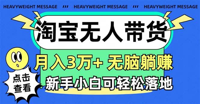 淘宝无人带货3.0高收益玩法，月入3万+，无脑躺赚，新手小白可落地实操-89网创