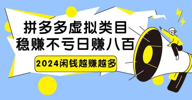 2024拼多多虚拟类目，日赚八百无本万利-89网创
