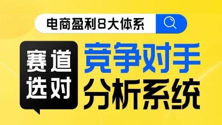 电商盈利8大体系·赛道选对，​竞争对手分析系统线上课-89网创