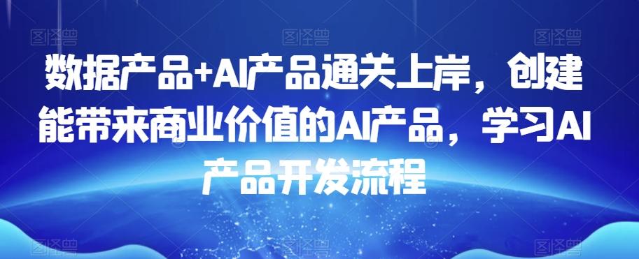 数据产品+AI产品通关上岸，创建能带来商业价值的AI产品，学习AI产品开发流程-89网创