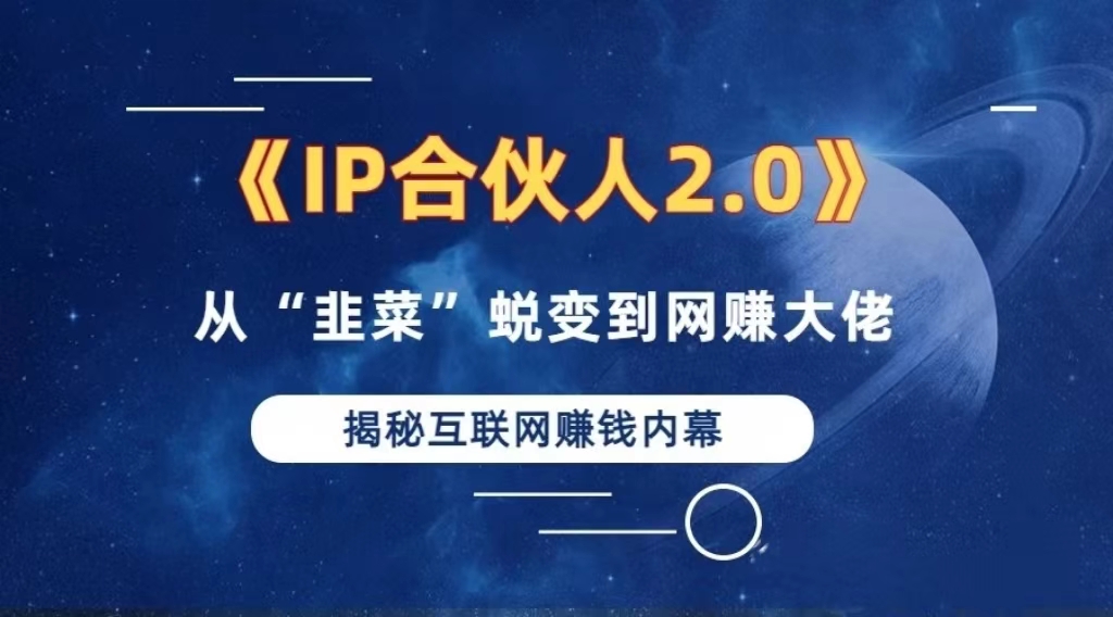 2024如何通过”知识付费“卖项目年入”百万“卖项目合伙人IP孵化训练营-89网创