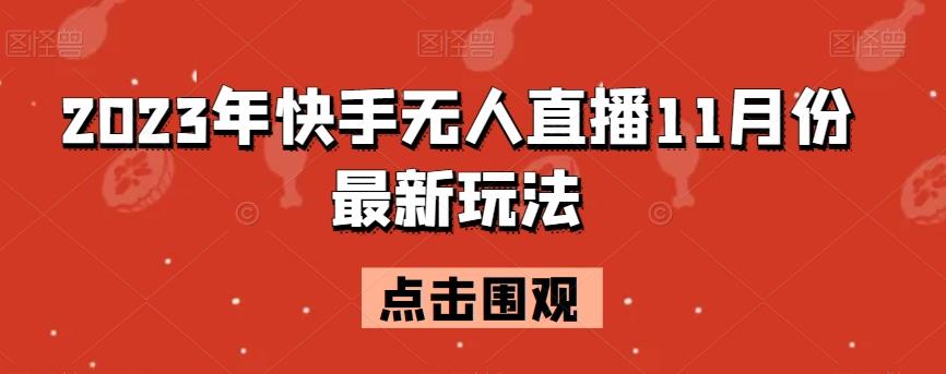 2023年快手无人直播11月份最新玩法-89网创