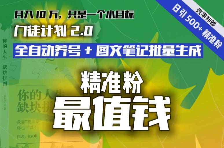 【流量就是钱】日引流500+各类目精准粉神器：全自动养号+图文批量生成。从此流量不愁，变现无忧！-89网创